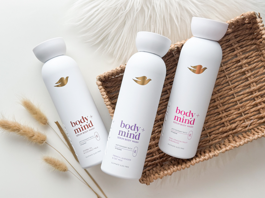 DOVE LANCEERT BODY + MIND: DRIE NIEUWE SERUM DOUCHEGELS DIE SELFCARE ÉN SKINCARE VERENIGEN!