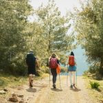 A group of hikers enjoys a spring trek on the Lycian Way in Fethiye, Turkey.